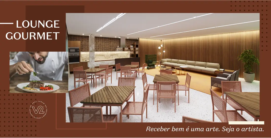 Lounge Gourmet — área comum do WISH Residence