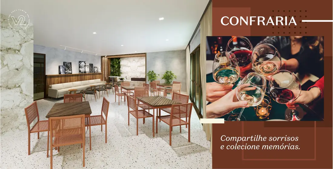Confraria — área comum do WISH Residence