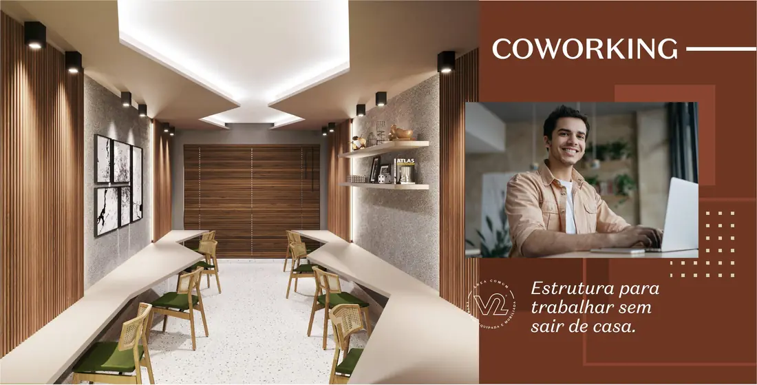 Coworking — área comum do WISH Residence
