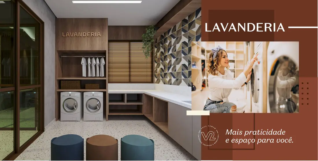 Lavanderia — área comum do WISH Residence